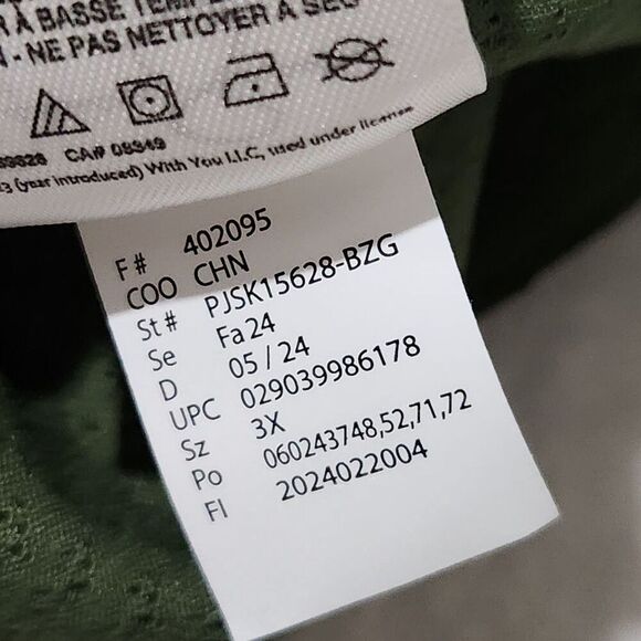 Jessica Simpson Longsleeve Top Size 3X Green Sheer Ringtone Buttons.  New - Picture 3 of 12